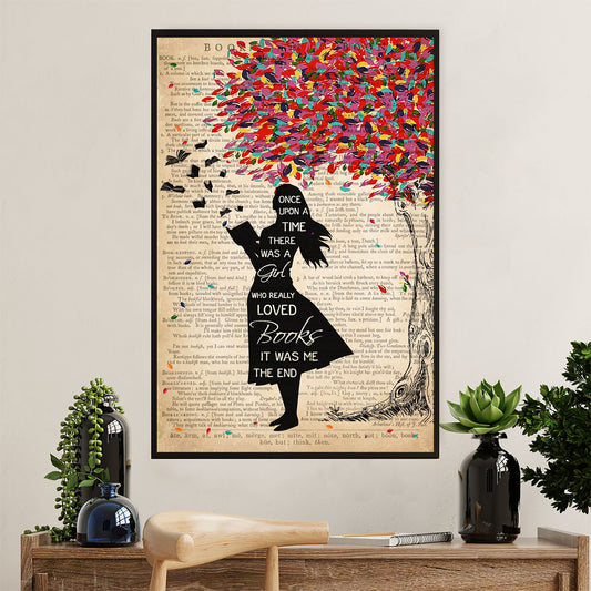 Books Lover Poster Prints | There Was A Girl Who Really Loved Books | Wall Art Gift for Books Reader