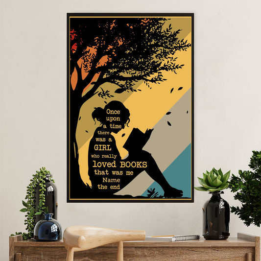 Books Lover Poster Prints | There Was A Girl Who Really Loved Books | Wall Art Gift for Books Reader