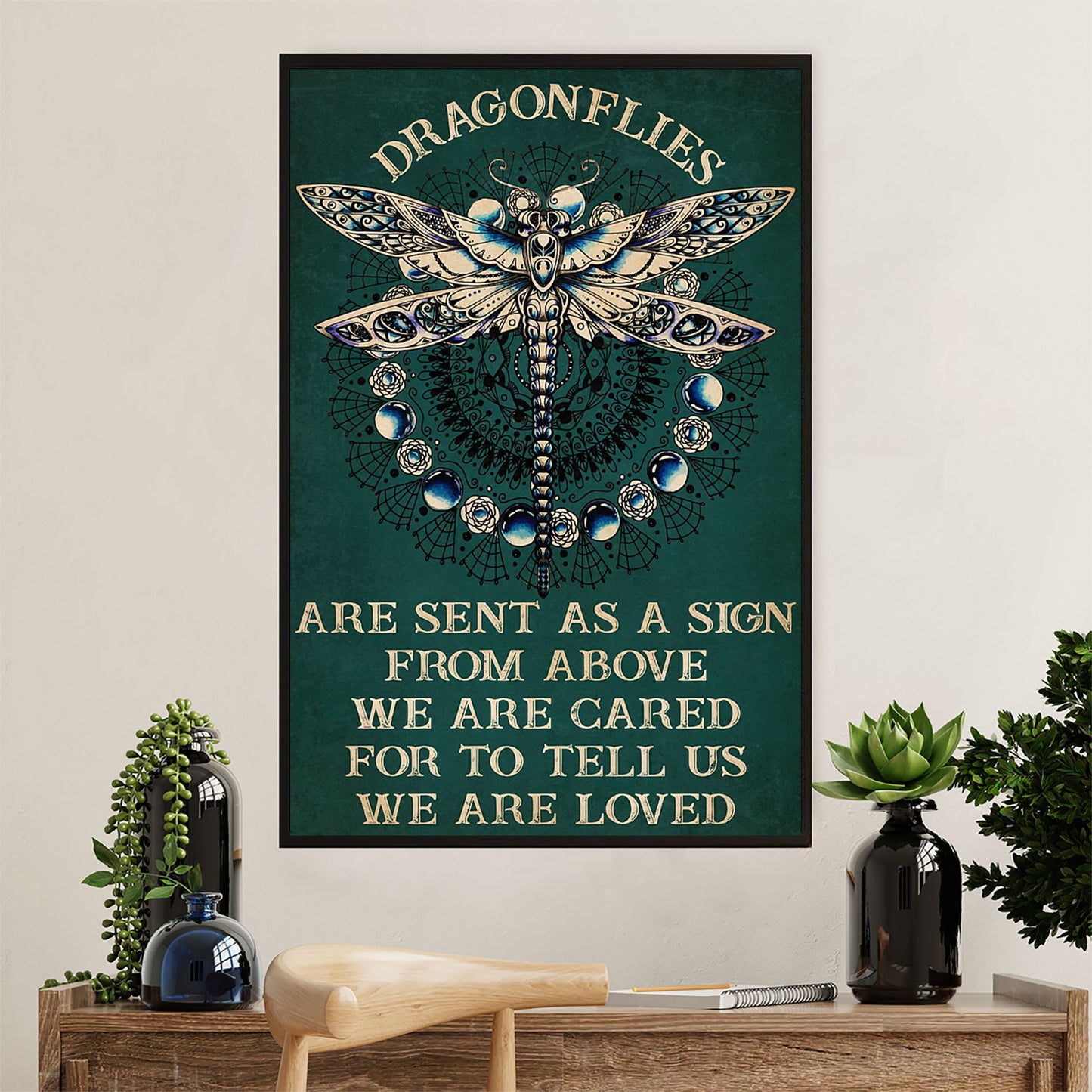 Books Lover Canvas Prints | Dragonflies Are Sent As A Sign From Above | Wall Art Gift for Books Reader