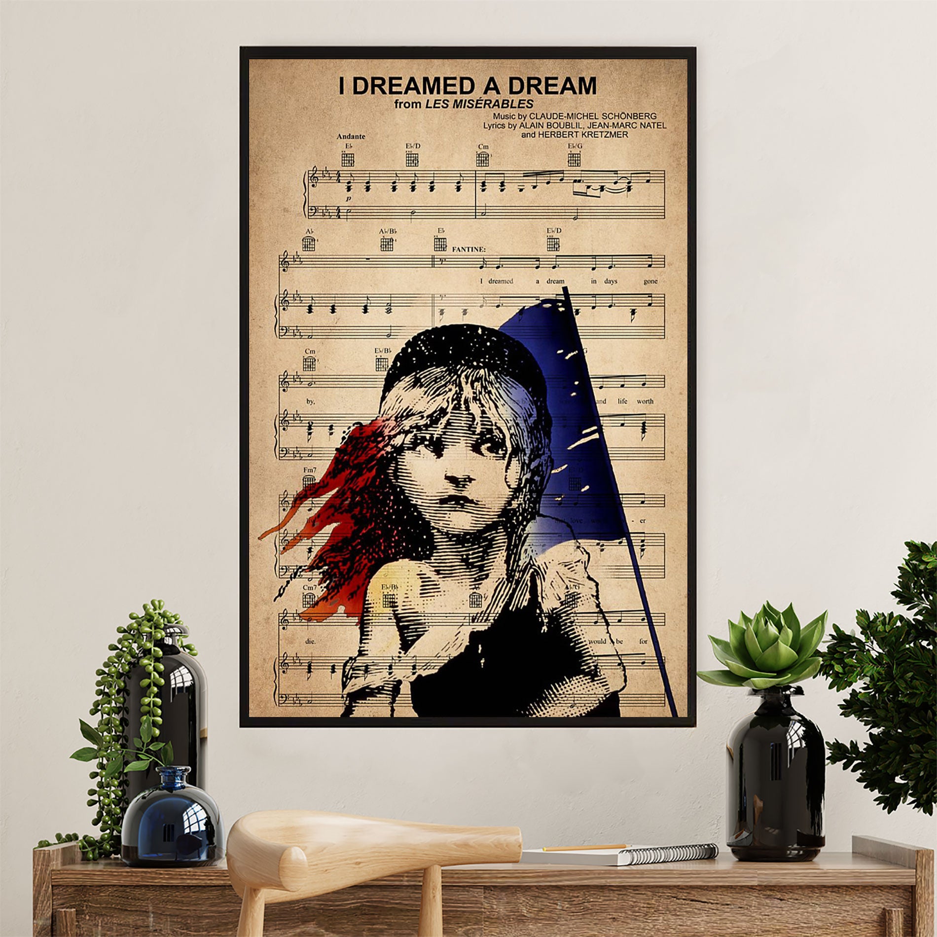 Books Lover Canvas Prints | I Dreamed A Dream Song Lyrics | Wall Art Gift for Books Reader