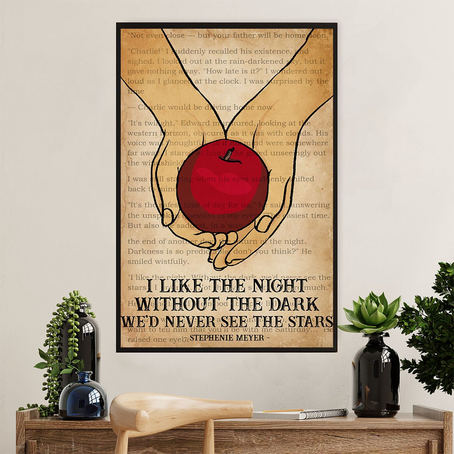 Books Lover Canvas Prints | I Like The Night Without The Dark | Wall Art Gift for Books Reader