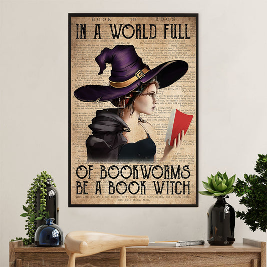 Books Lover Poster Prints | In A World Full Of Book Worms | Wall Art Gift for Books Reader