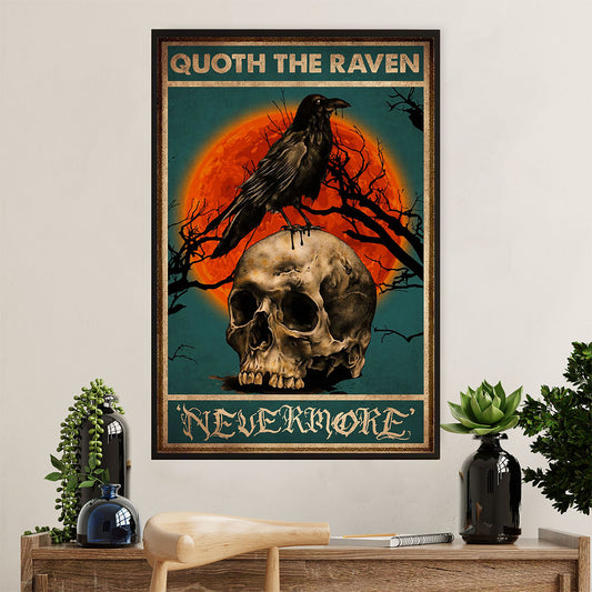 Books Lover Poster Prints | Qouth The Raven - Nevermore | Wall Art Gift for Books Reader