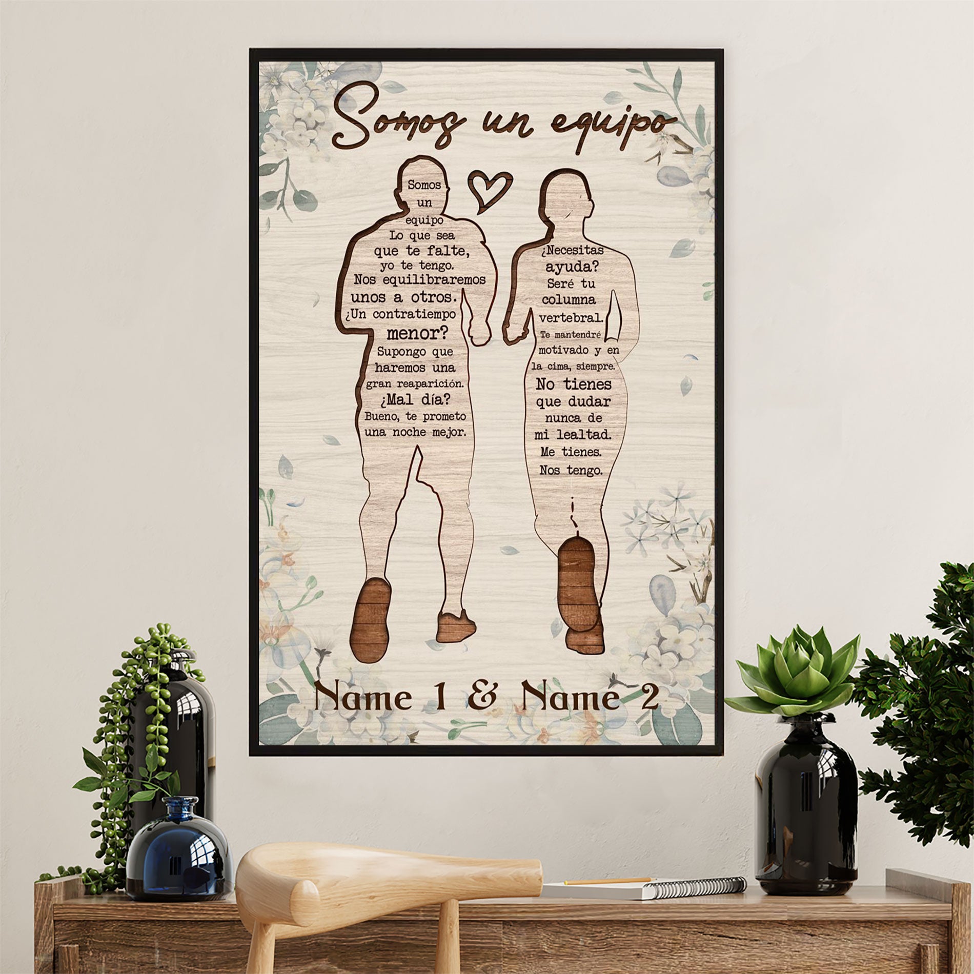 Books Lover Poster Prints | Personalized Couple Name | Wall Art Gift for Books Reader