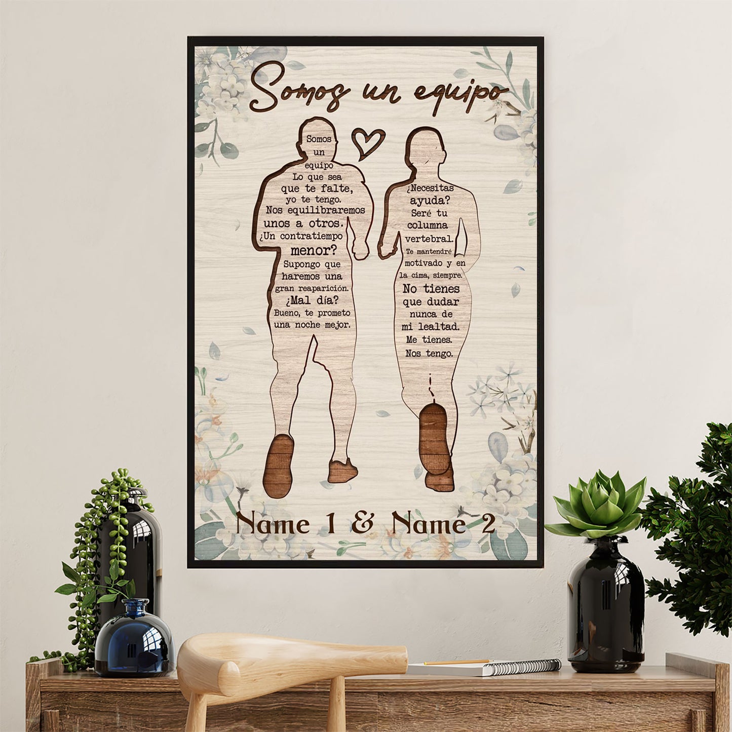 Books Lover Canvas Prints | Personalized Couple Name | Wall Art Gift for Books Reader