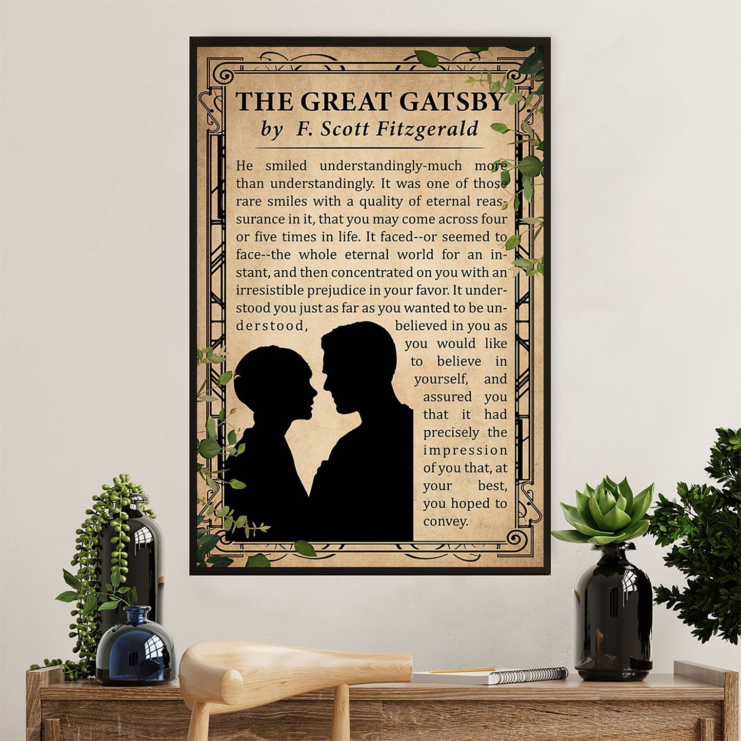 Books Lover Poster Prints | The Great Gatsby | Wall Art Gift for Books Reader
