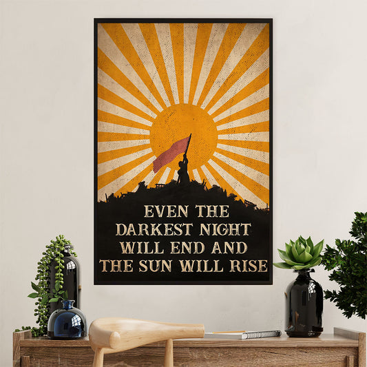 Books Lover Poster Prints | Even The Darkest Night Will End & The Sun Will Rise | Wall Art Gift for Books Reader