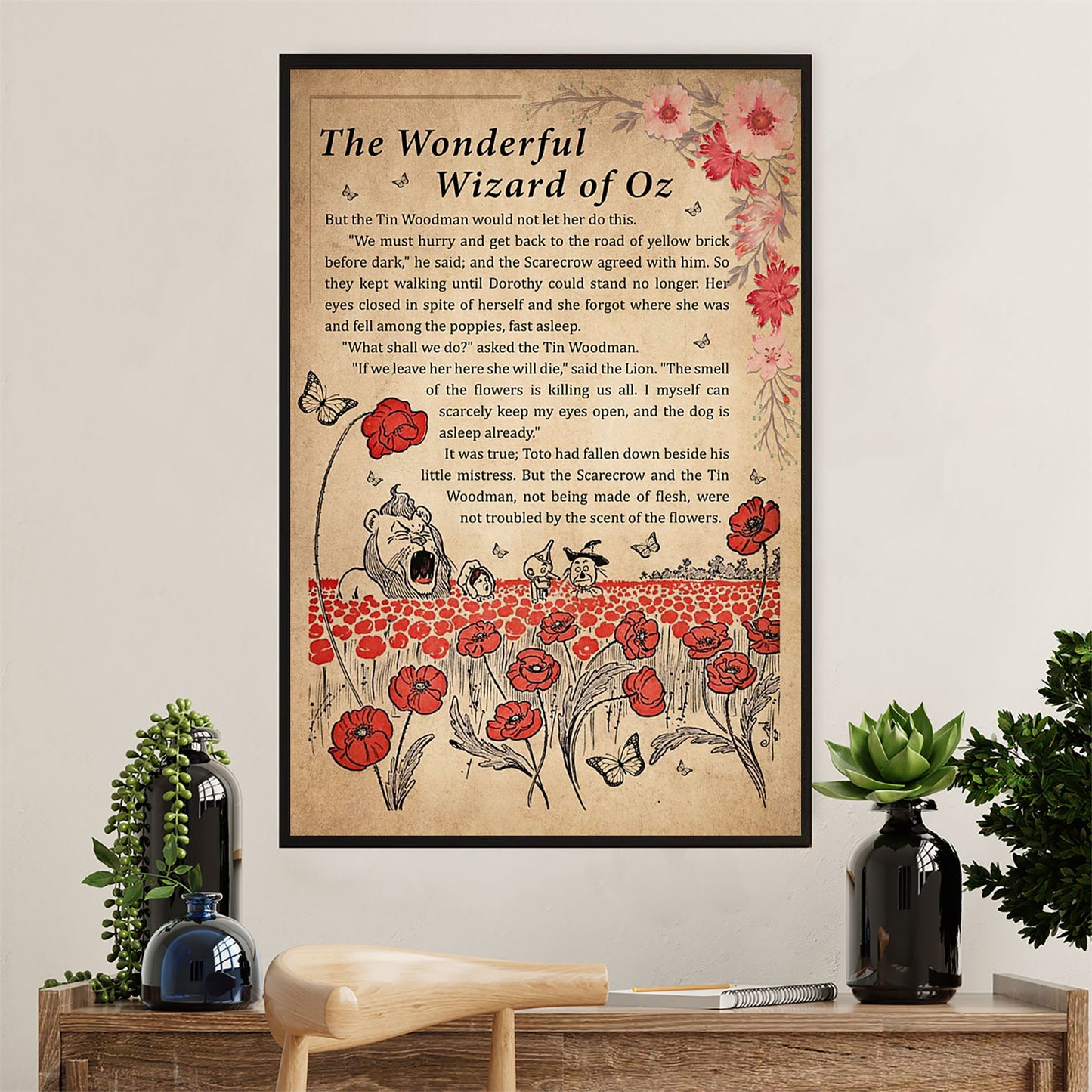 Books Lover Poster Prints | The Wonderful Of Wizard Of Oz | Wall Art Gift for Books Reader