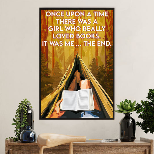 Books Lover Poster Prints | There Was A Girl Who Really Loved Books | Wall Art Gift for Books Reader