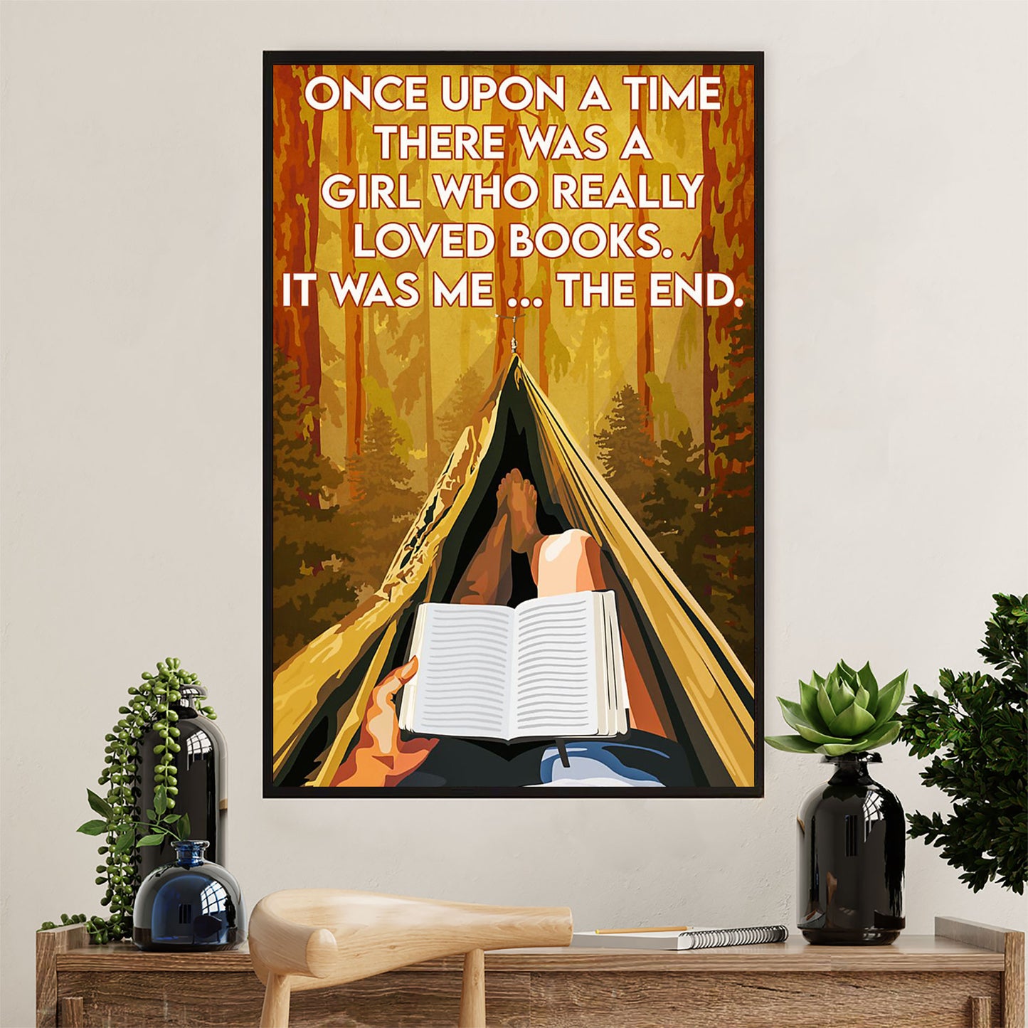 Books Lover Canvas Prints | There Was A Girl Who Really Loved Books | Wall Art Gift for Books Reader