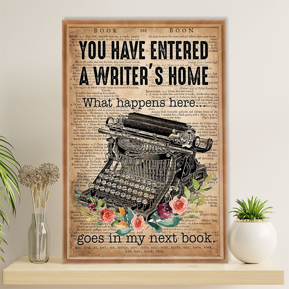 Books Lover Poster Prints | You Have Entered a Writer's Home | Wall Art Gift for Books Reader