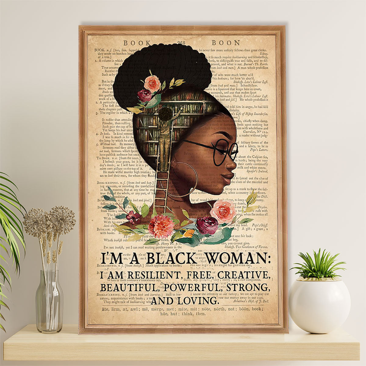 Books Lover Canvas Prints | I'm A Black Woman | Wall Art Gift for Books Reader