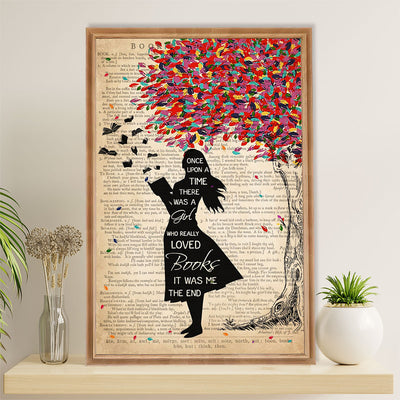 Books Lover Canvas Prints | There Was A Girl Who Really Loved Books | Wall Art Gift for Books Reader