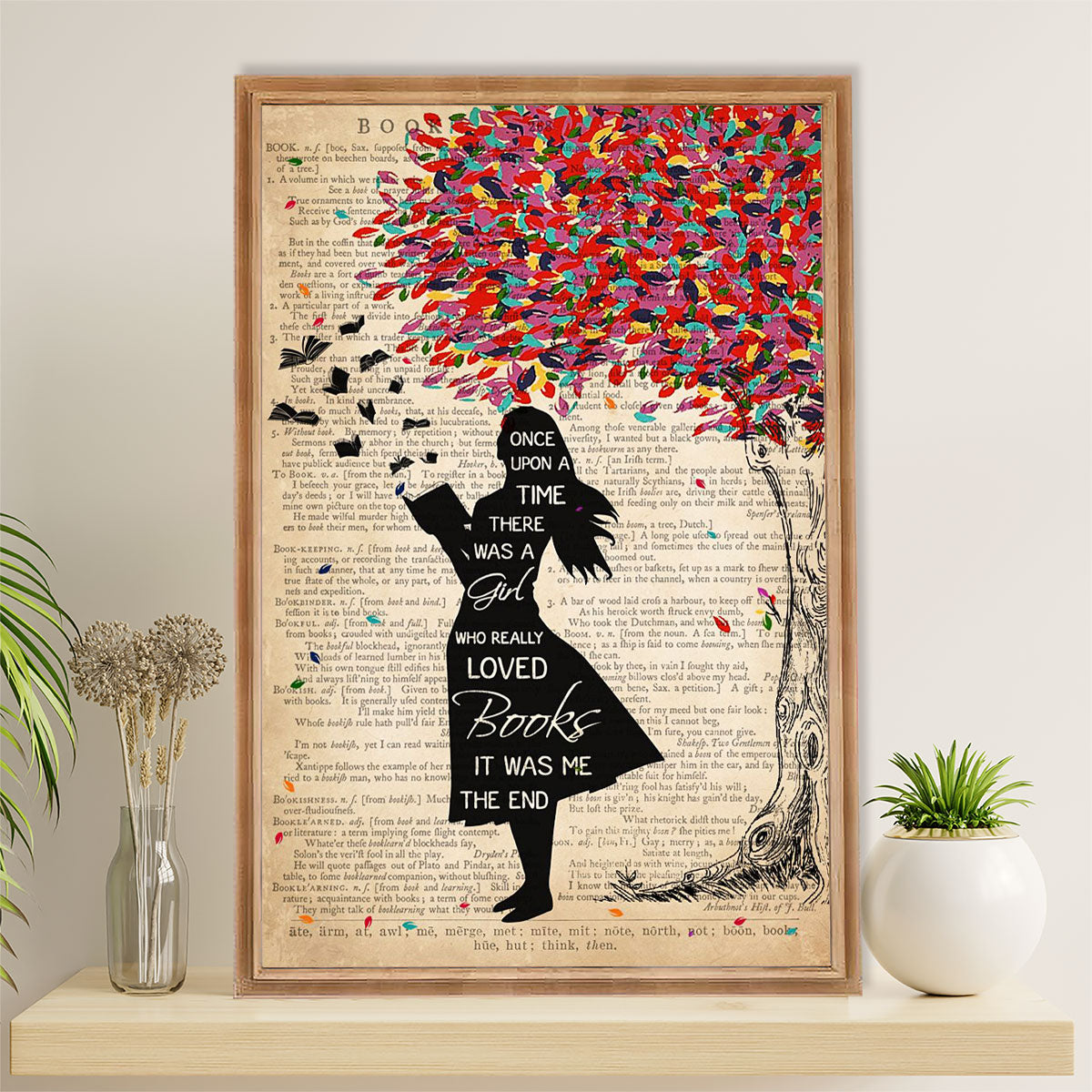 Books Lover Poster Prints | There Was A Girl Who Really Loved Books | Wall Art Gift for Books Reader