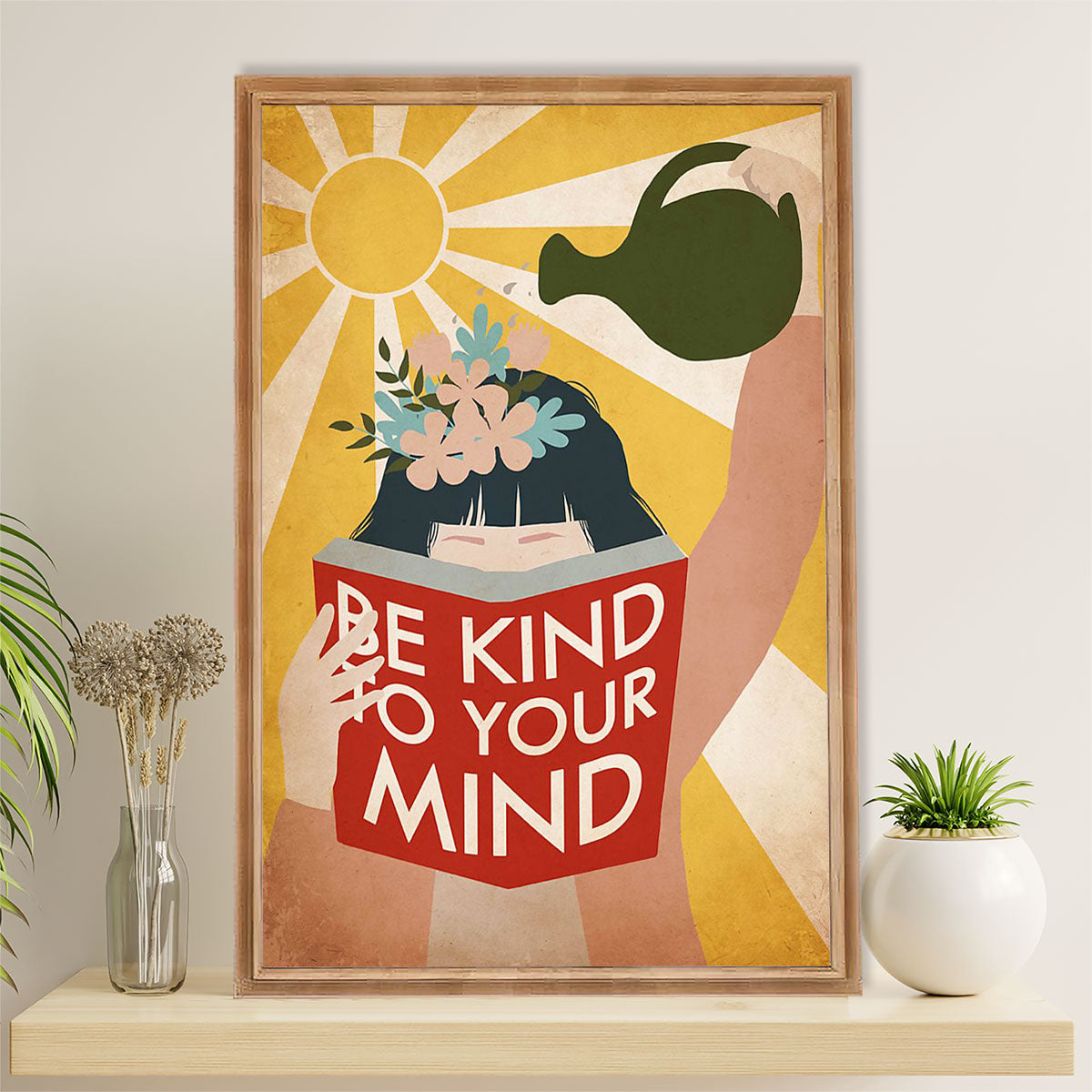 Books Lover Poster Prints | Be Kind To Your Mind | Wall Art Gift for Books Reader