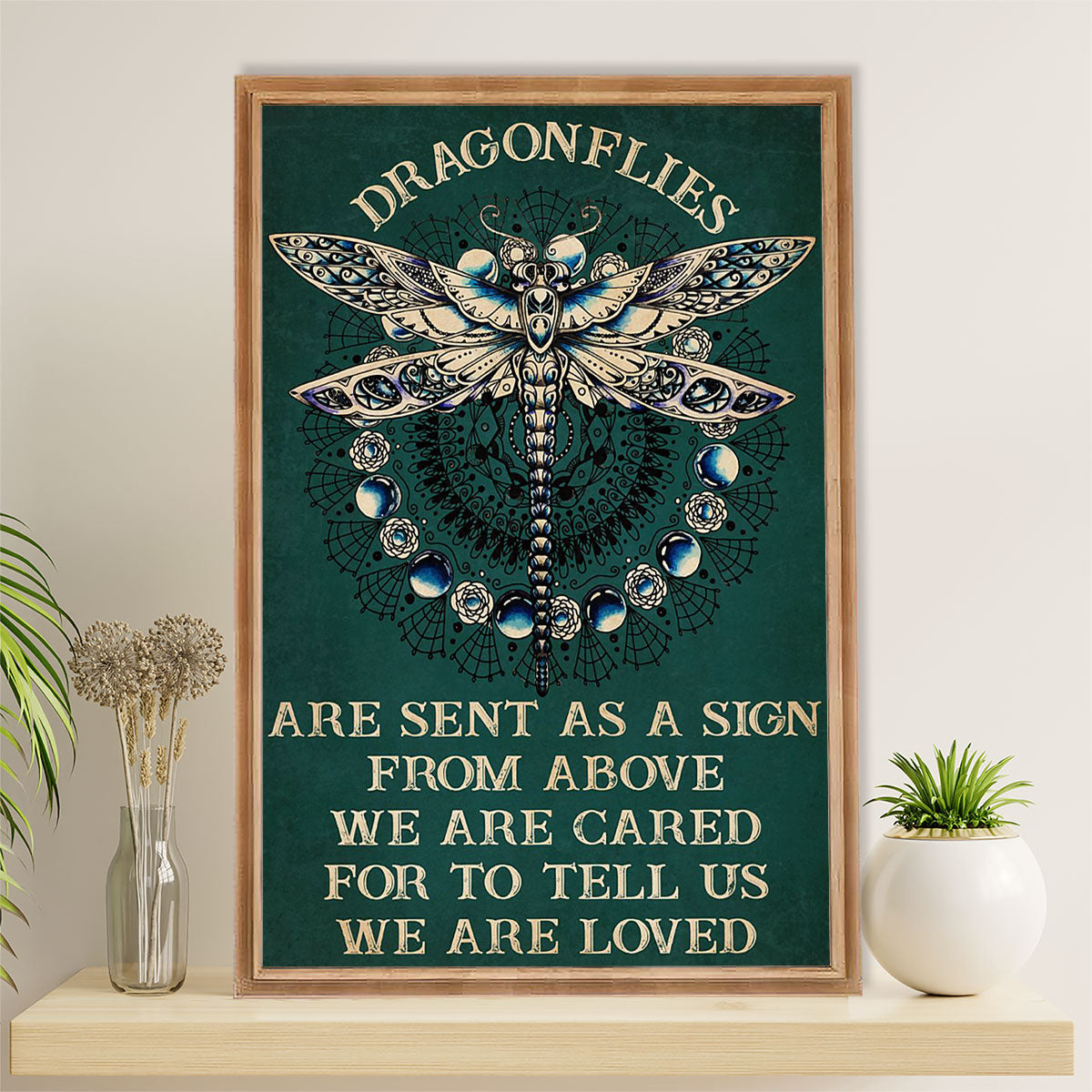 Books Lover Canvas Prints | Dragonflies Are Sent As A Sign From Above | Wall Art Gift for Books Reader