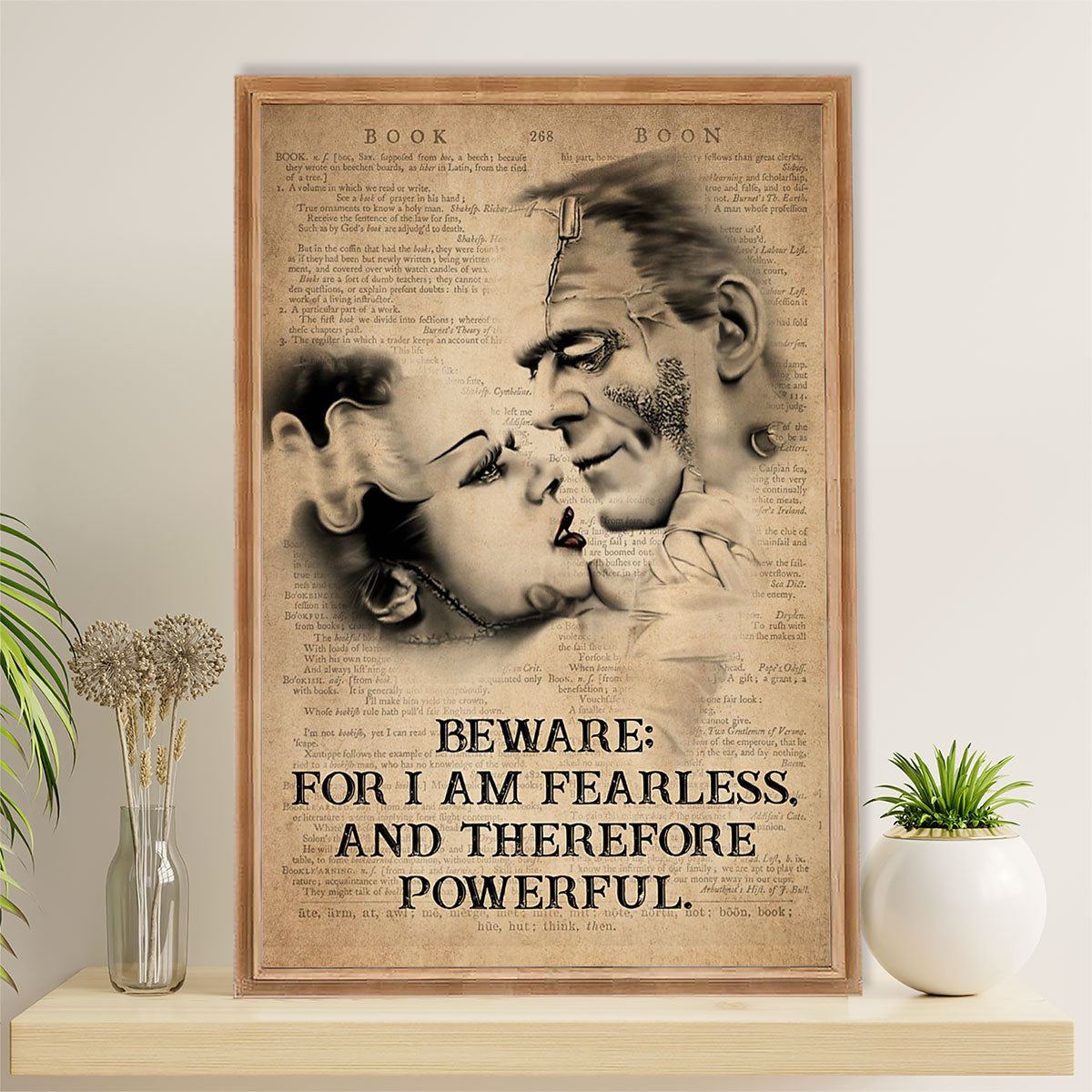 Books Lover Canvas Prints | For I Am Fearless And Therefore Powerful | Wall Art Gift for Books Reader