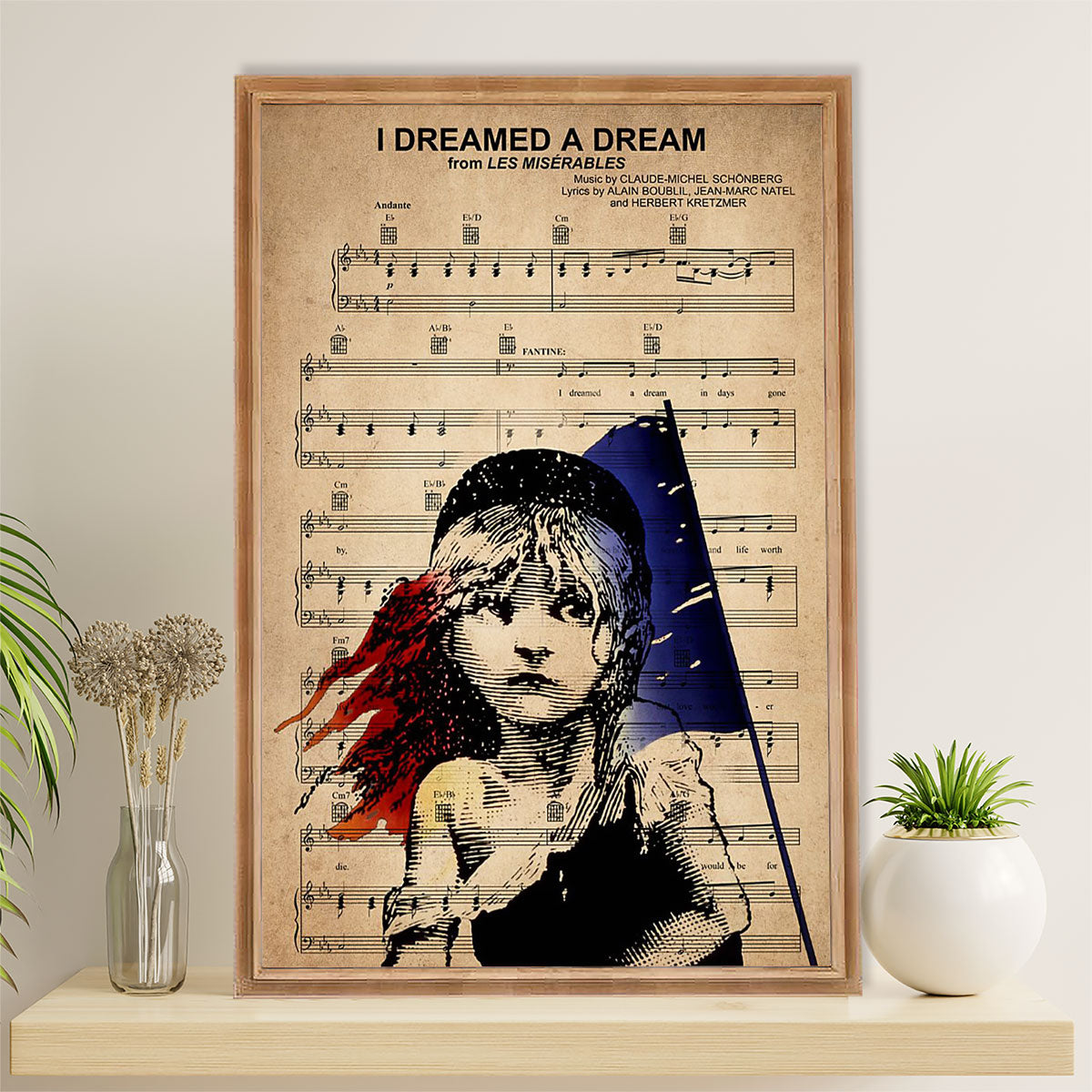 Books Lover Poster Prints | I Dreamed A Dream Song Lyrics | Wall Art Gift for Books Reader