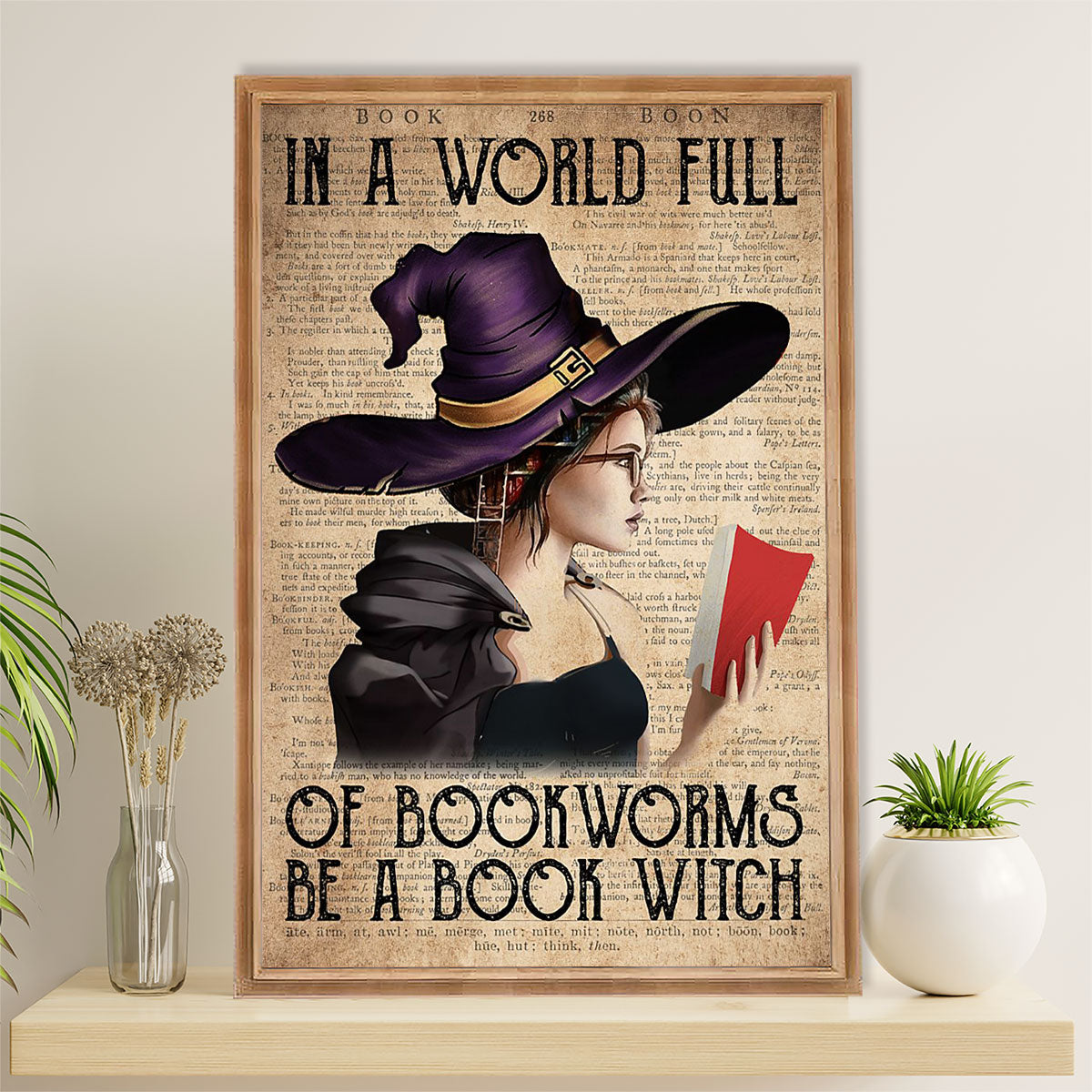 Books Lover Poster Prints | In A World Full Of Book Worms | Wall Art Gift for Books Reader