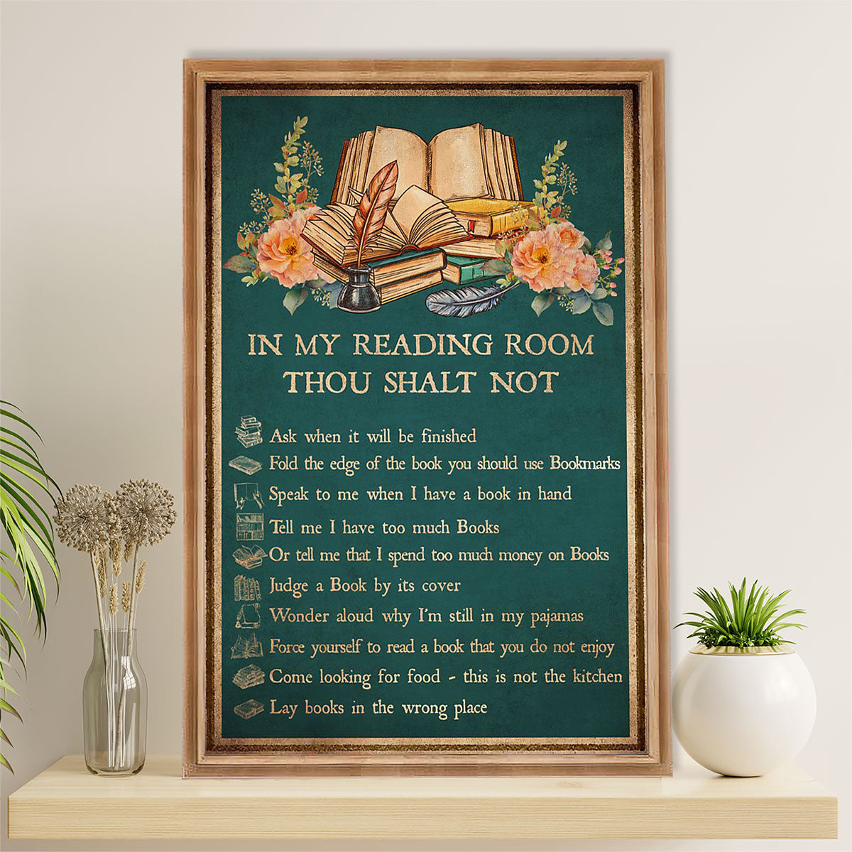 Books Lover Poster Prints | In My Reading Room | Wall Art Gift for Books Reader
