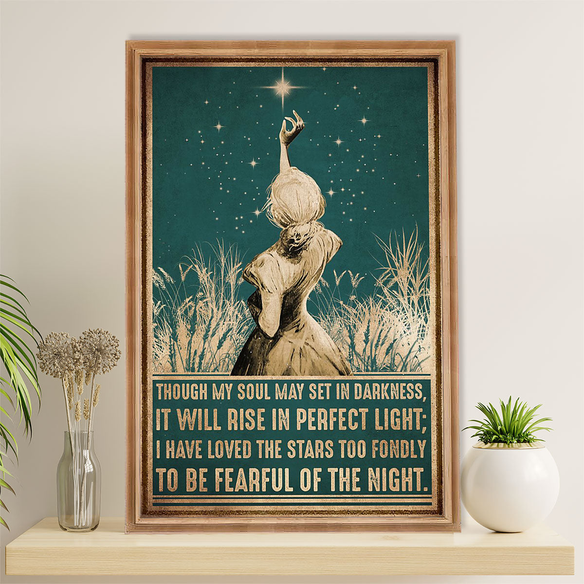 Books Lover Canvas Prints | Though My Soul May Set In Darkness | Wall Art Gift for Books Reader