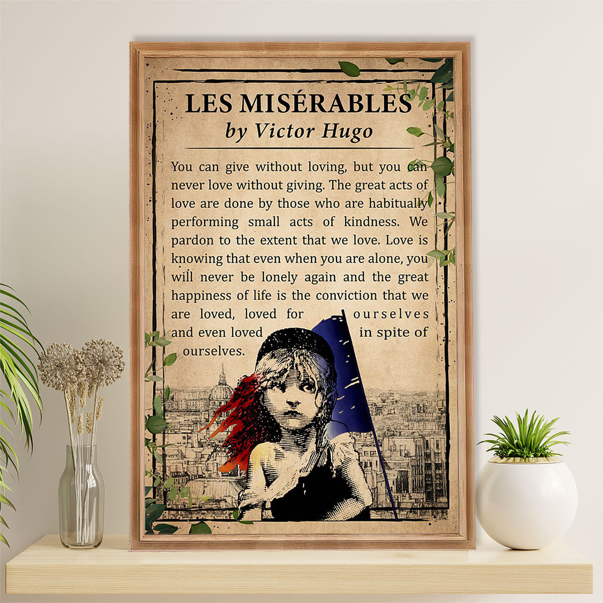 Books Lover Canvas Prints | Les Miserables Victor Hugo | Wall Art Gift for Books Reader