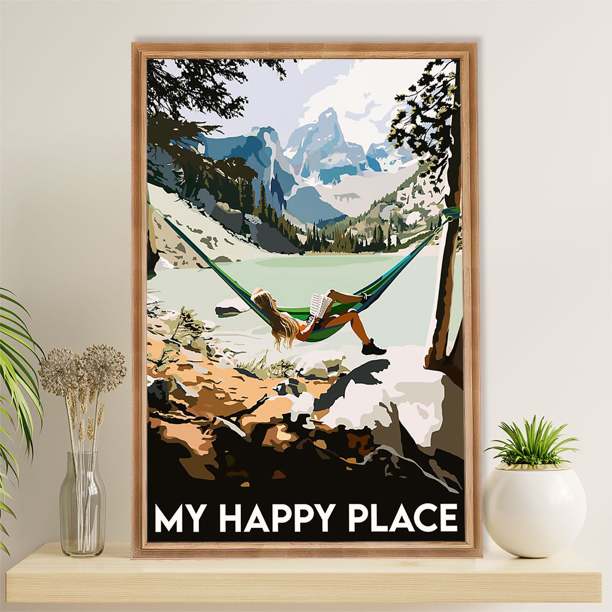 Books Lover Canvas Prints | My Happy Place | Wall Art Gift for Books Reader
