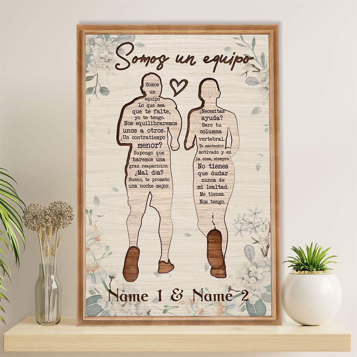 Books Lover Canvas Prints | Personalized Couple Name | Wall Art Gift for Books Reader
