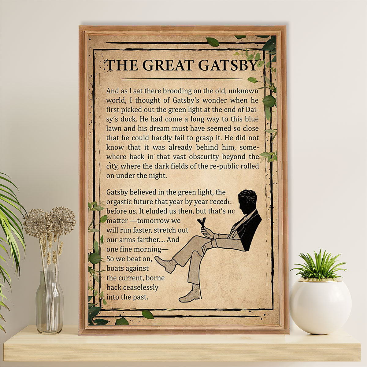 Books Lover Poster Prints | The Great Gatsby | Wall Art Gift for Books Reader