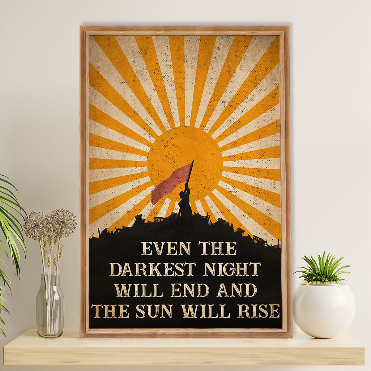 Books Lover Poster Prints | Even The Darkest Night Will End & The Sun Will Rise | Wall Art Gift for Books Reader