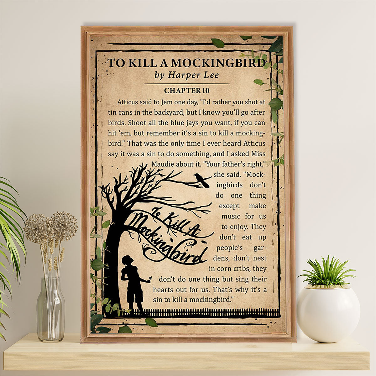 Books Lover Poster Prints | To Kill A Mockingbird | Wall Art Gift for Books Reader