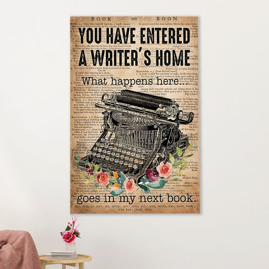 Books Lover Canvas Prints | You Have Entered a Writer's Home | Wall Art Gift for Books Reader