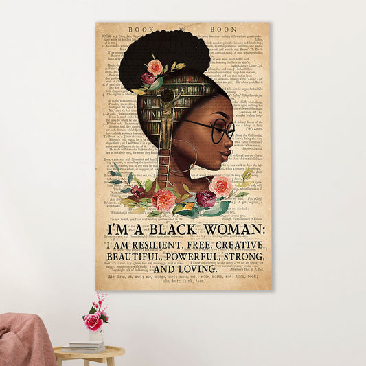 Books Lover Canvas Prints | I'm A Black Woman | Wall Art Gift for Books Reader