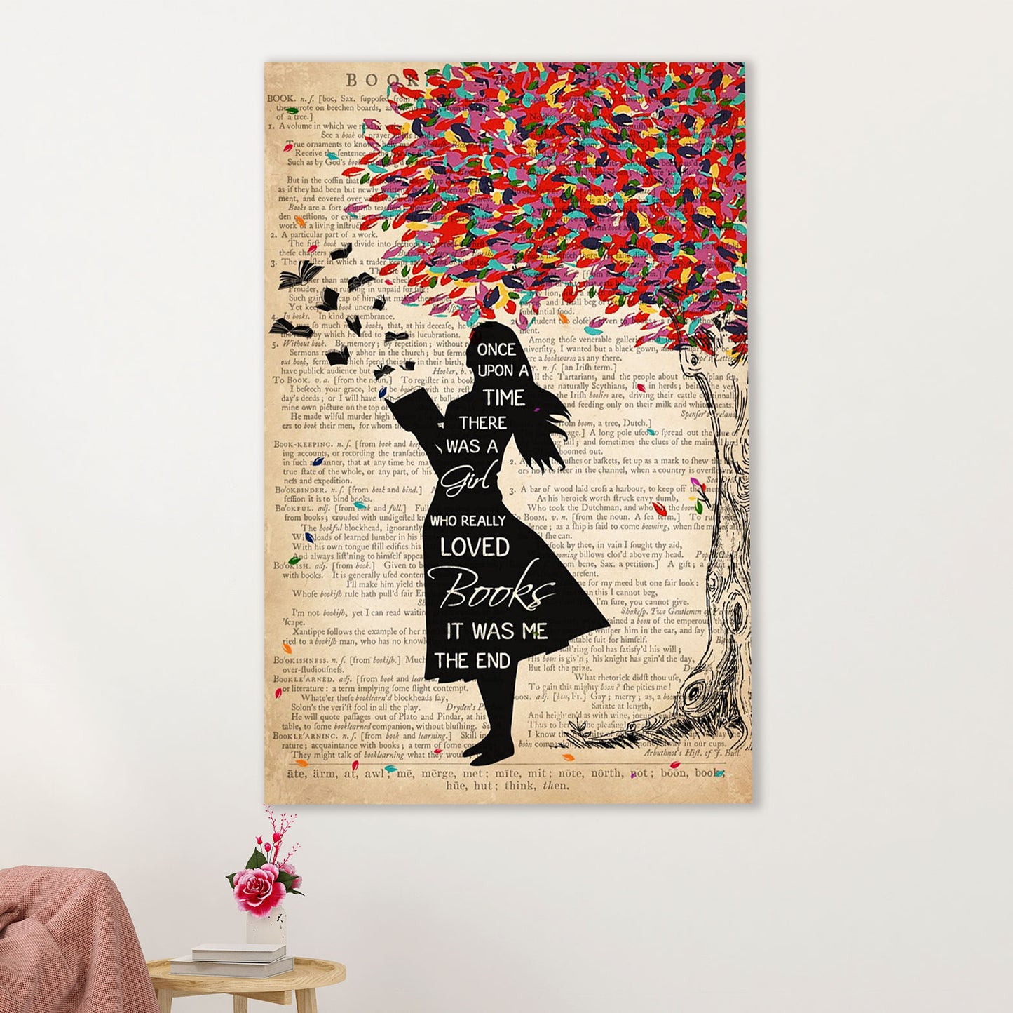 Books Lover Poster Prints | There Was A Girl Who Really Loved Books | Wall Art Gift for Books Reader