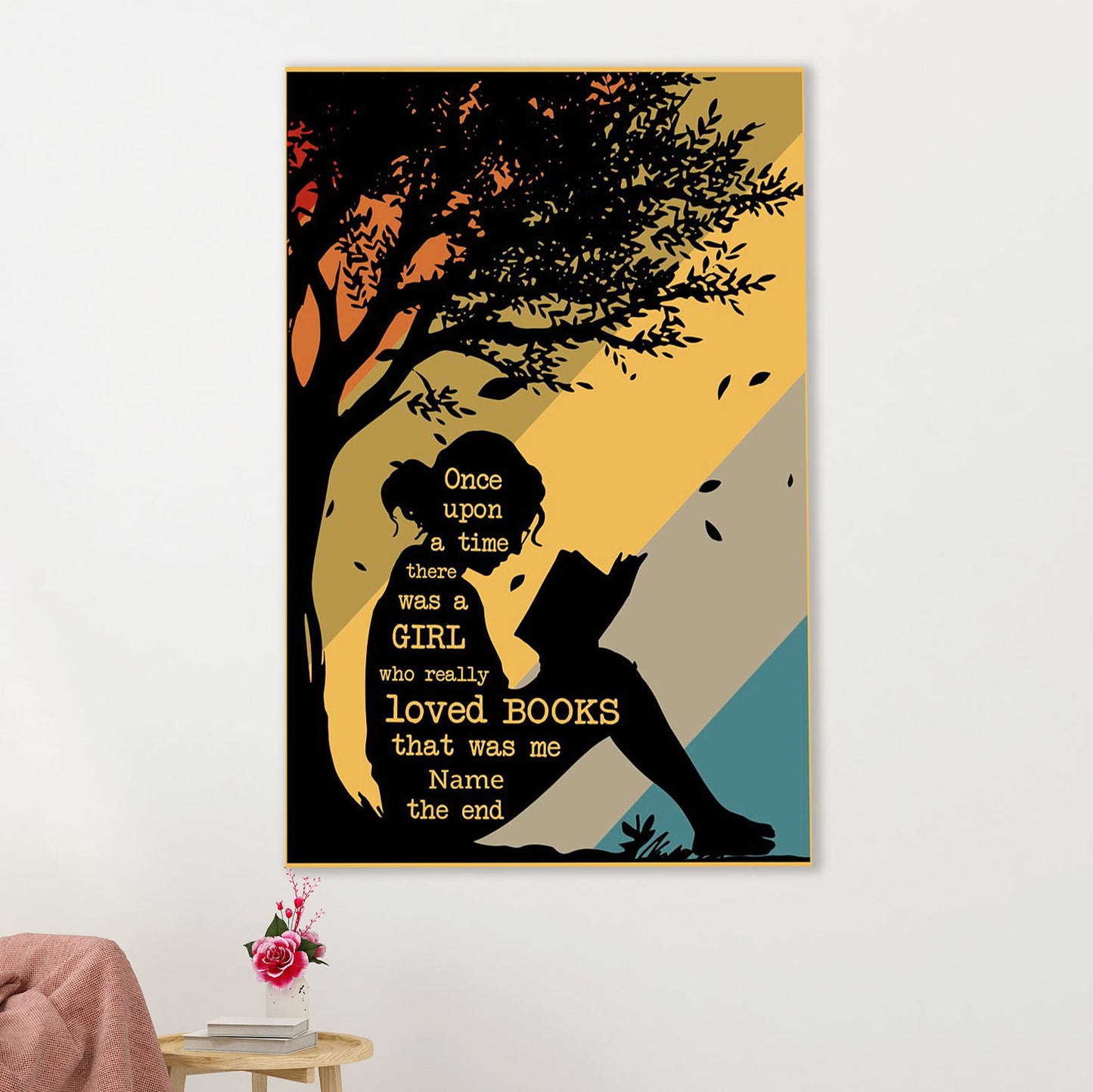 Books Lover Poster Prints | There Was A Girl Who Really Loved Books | Wall Art Gift for Books Reader