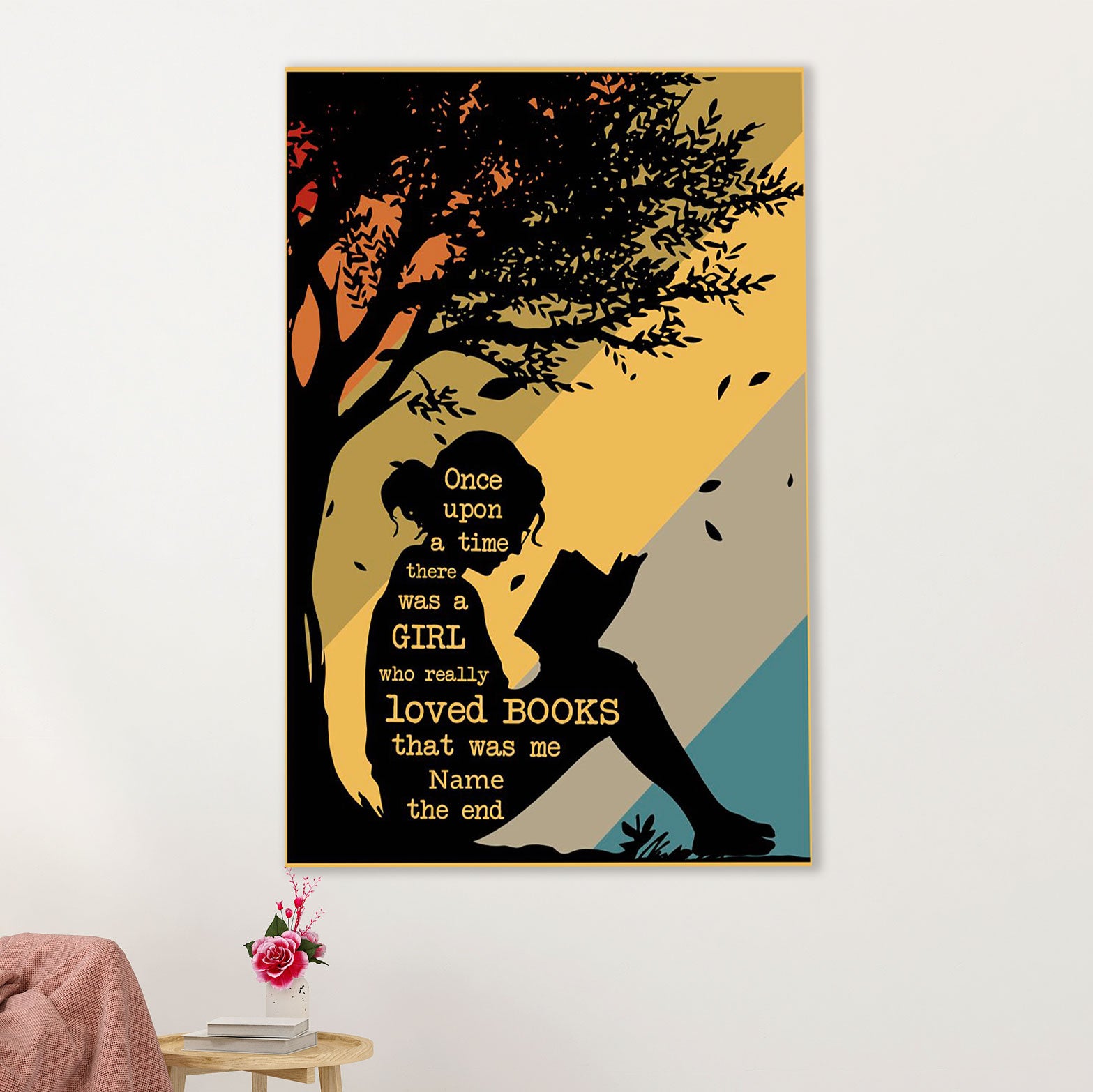 Books Lover Poster Prints | There Was A Girl Who Really Loved Books | Wall Art Gift for Books Reader