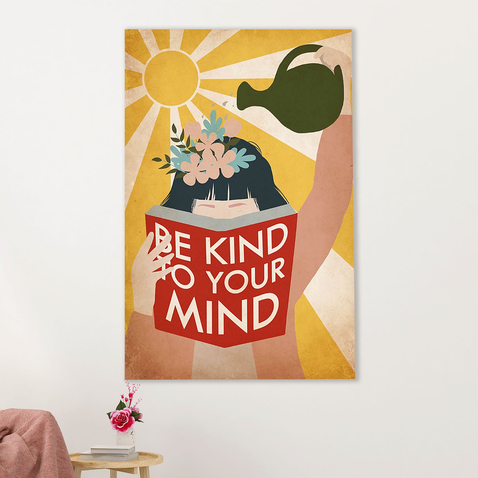 Books Lover Poster Prints | Be Kind To Your Mind | Wall Art Gift for Books Reader