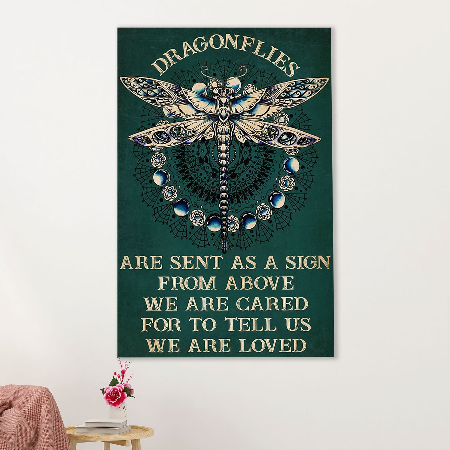 Books Lover Canvas Prints | Dragonflies Are Sent As A Sign From Above | Wall Art Gift for Books Reader