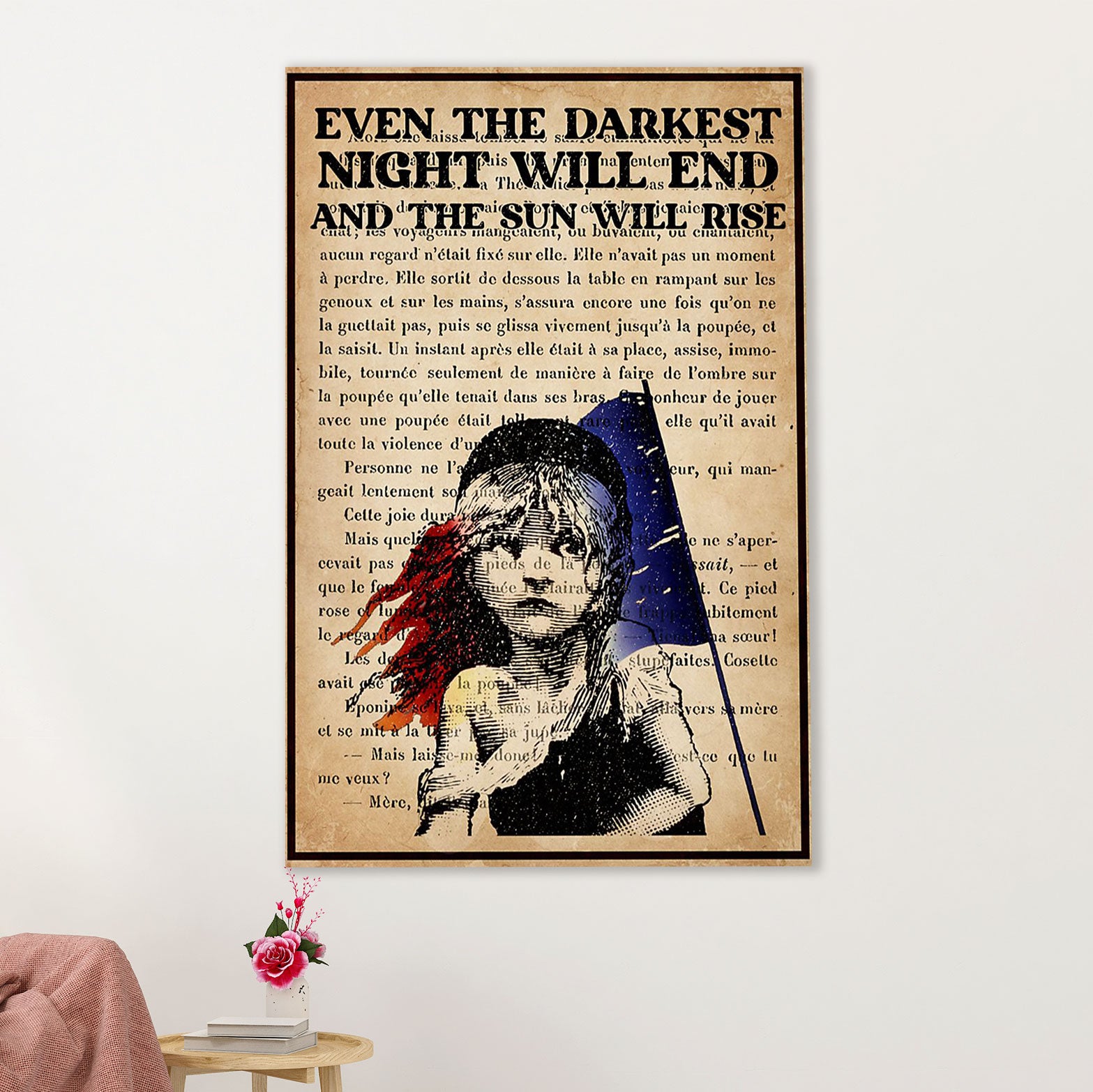 Books Lover Poster Prints | Even The Darkest Night Will End | Wall Art Gift for Books Reader