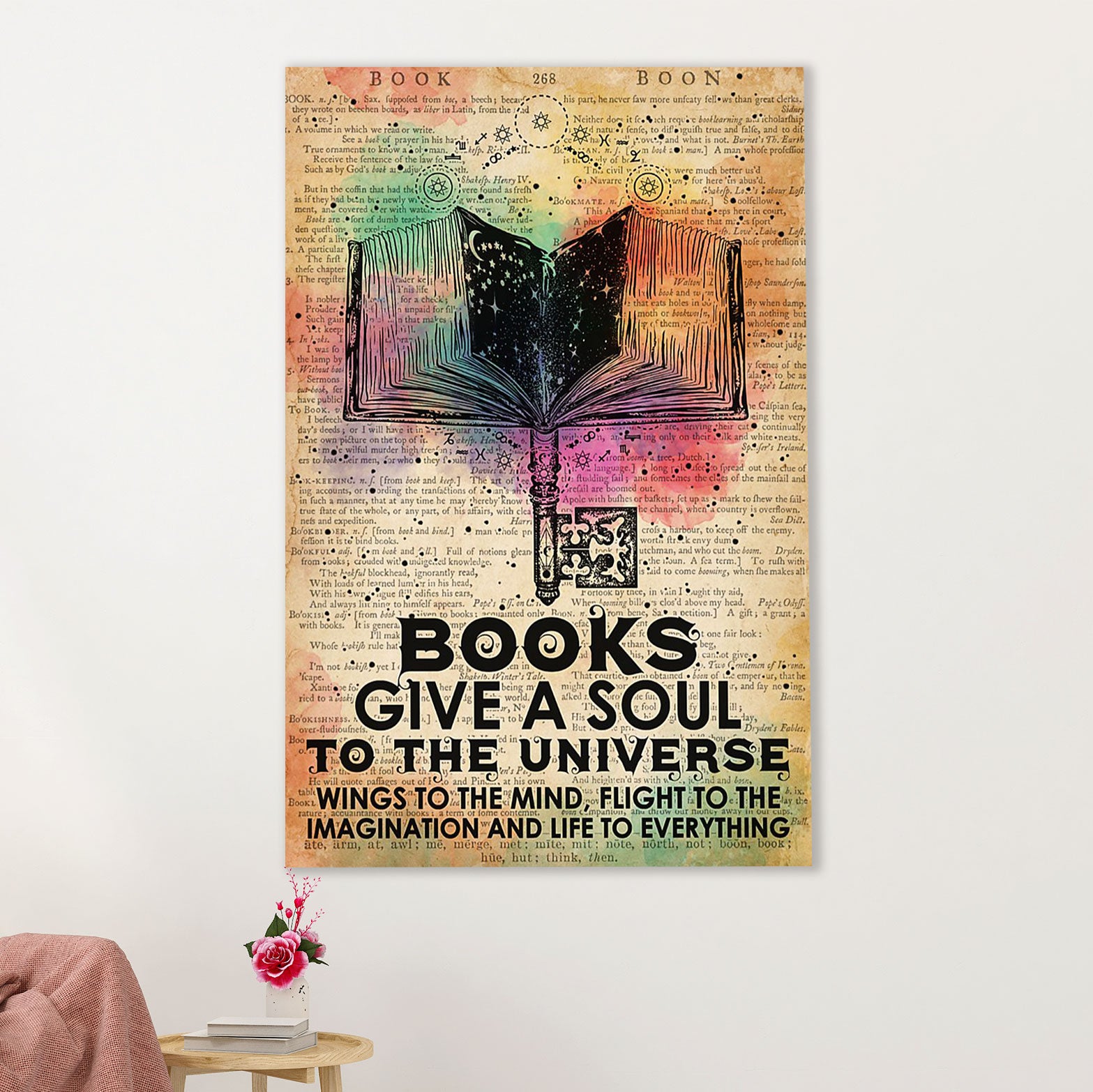 Books Lover Canvas Prints | Books Give A Soul To The Universe | Wall Art Gift for Books Reader