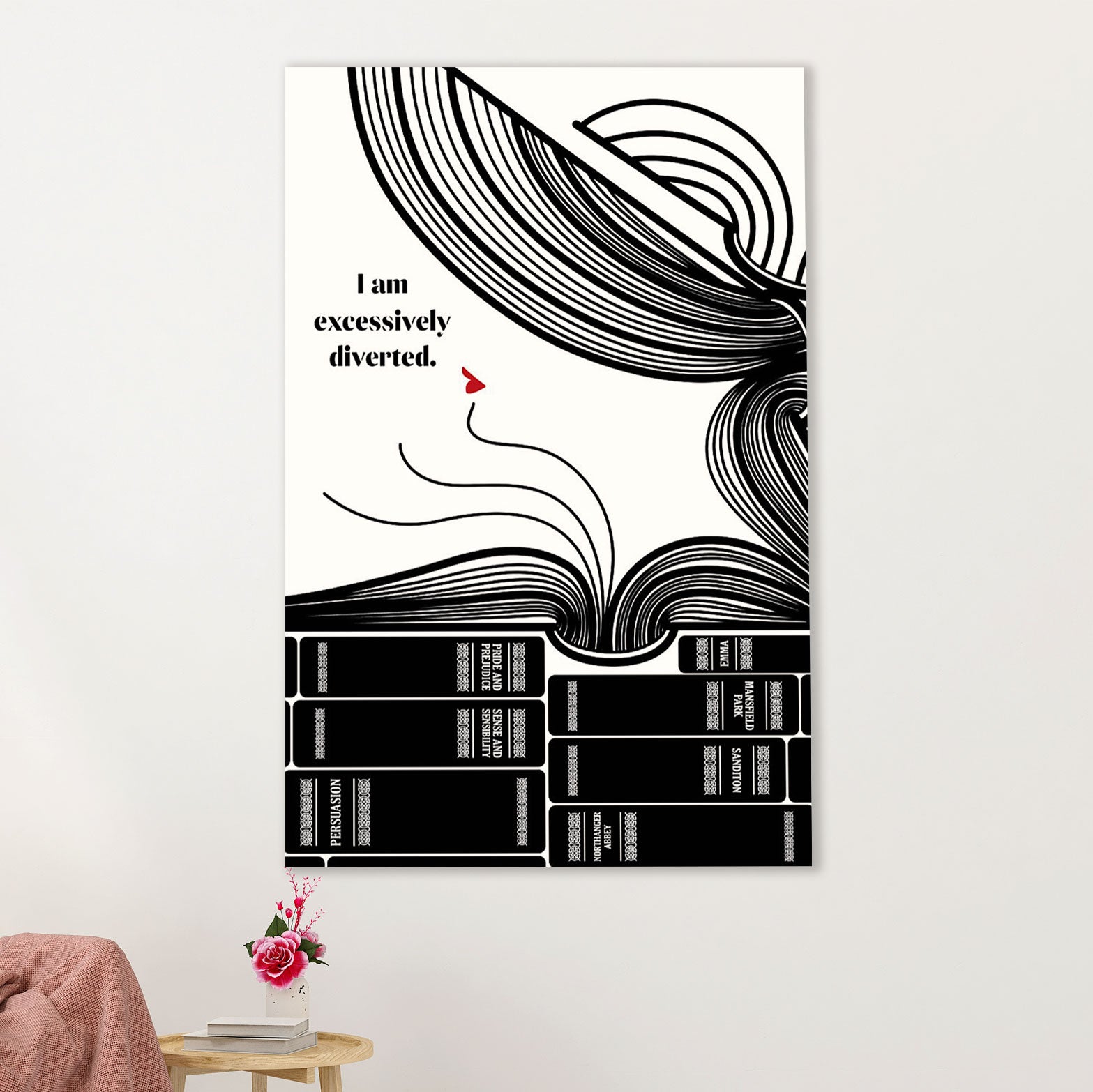 Books Lover Poster Prints | I Am Ecessively Diverted | Wall Art Gift for Books Reader