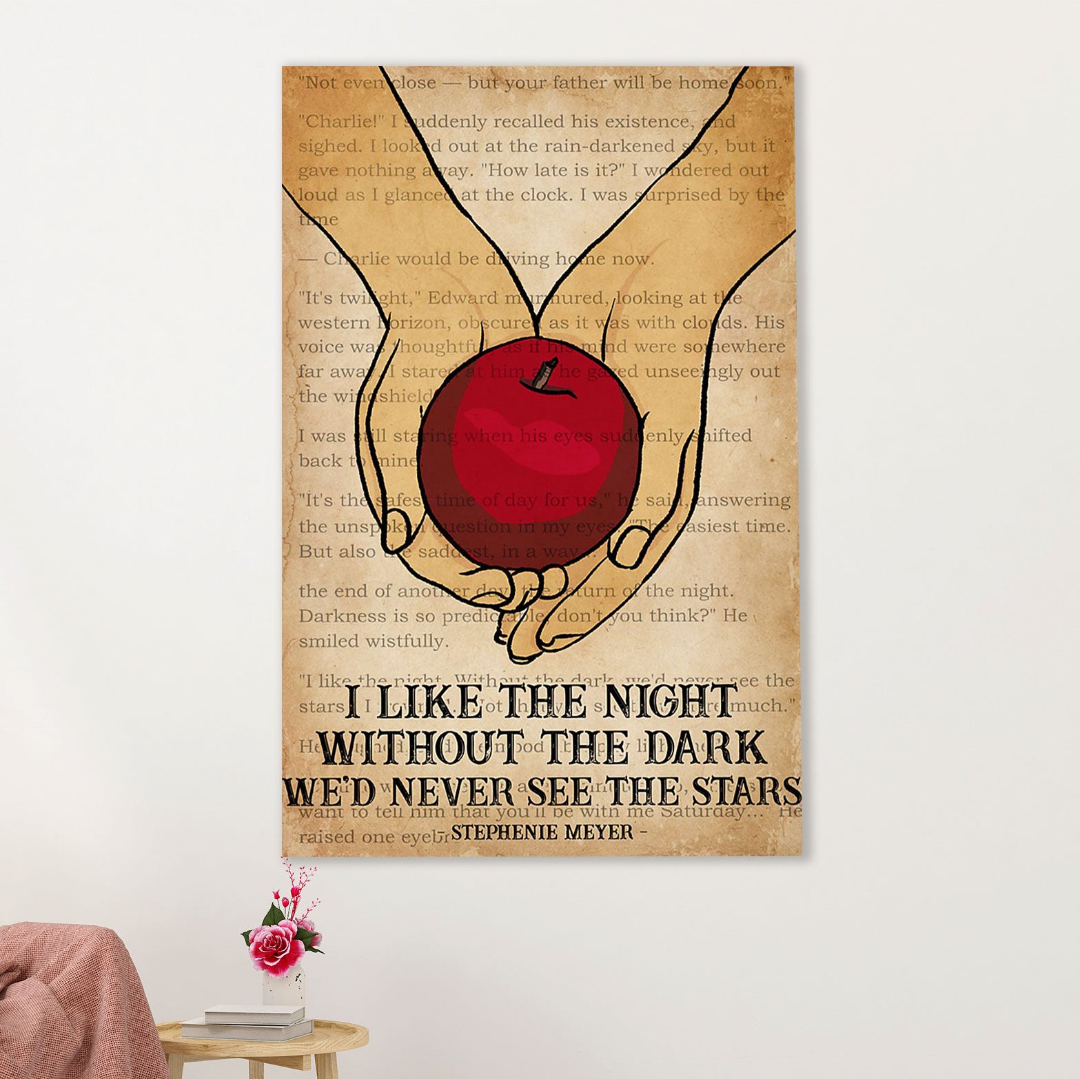 Books Lover Poster Prints | I Like The Night Without The Dark | Wall Art Gift for Books Reader