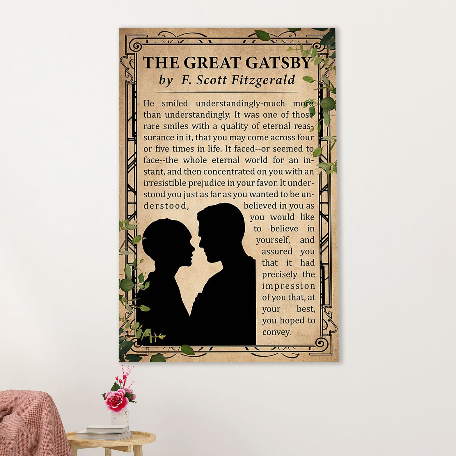 Books Lover Poster Prints | The Great Gatsby | Wall Art Gift for Books Reader