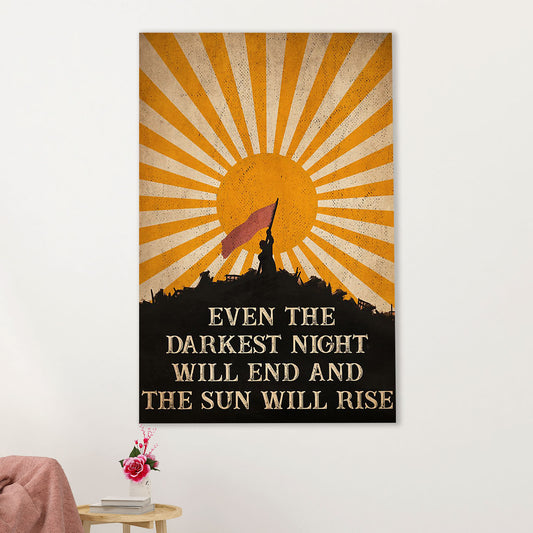 Books Lover Canvas Prints | Even The Darkest Night Will End & The Sun Will Rise | Wall Art Gift for Books Reader