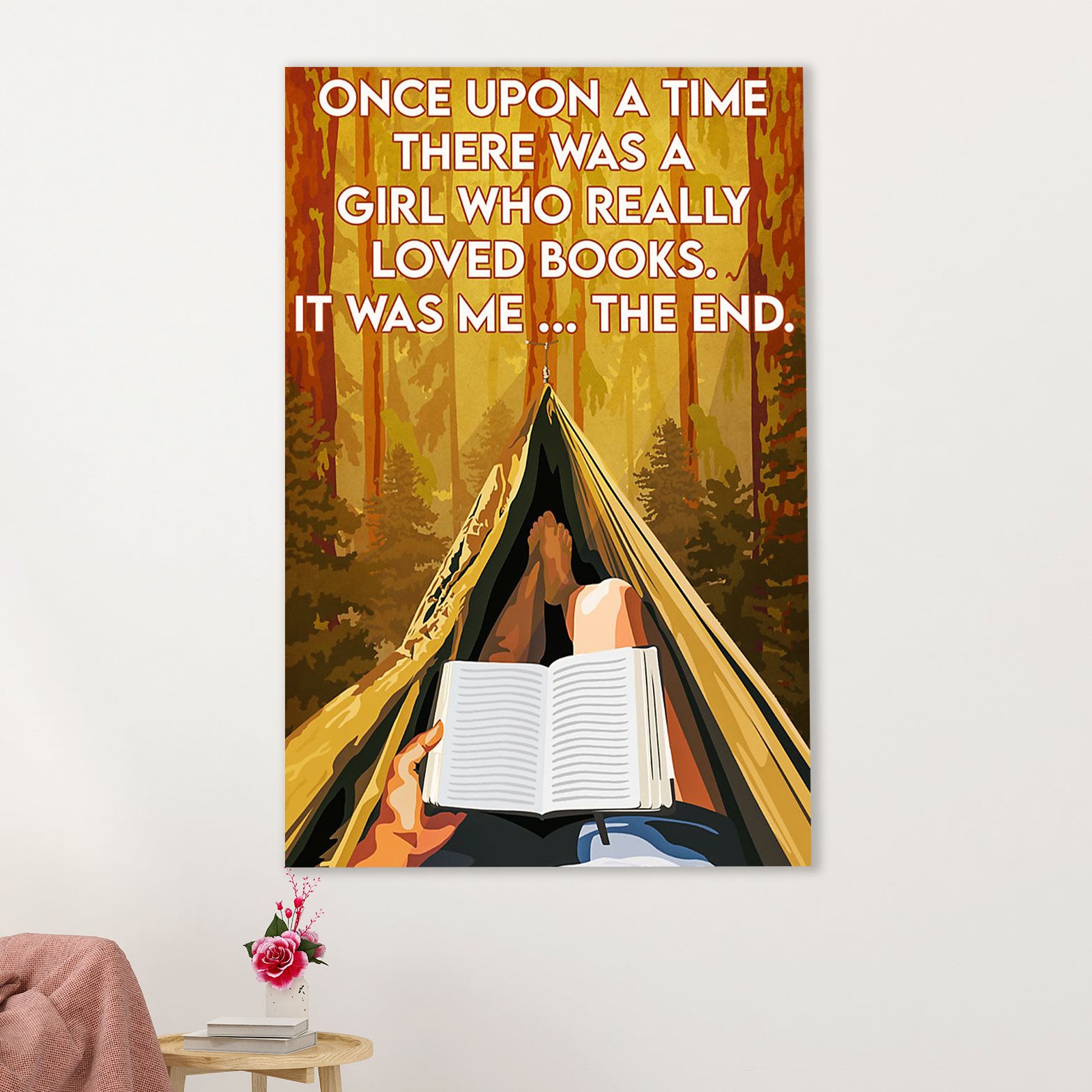 Books Lover Poster Prints | There Was A Girl Who Really Loved Books | Wall Art Gift for Books Reader