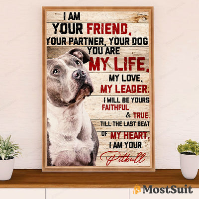 Blue Nose Pitbull Friend Poster Dog Wall Art For Living Room