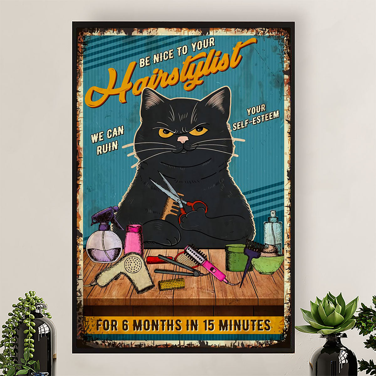 Hairdresser Poster Be Nice To Your Hairstylist | Wall Art Gift for Hairstylists