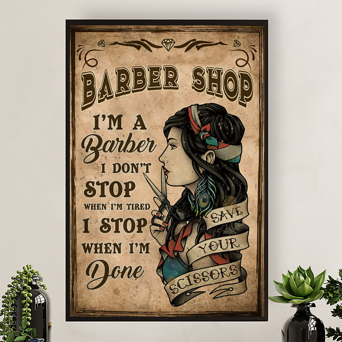 Hairdresser Canvas Barber Shop - I'm A Barber | Wall Art Gift for Hairstylists