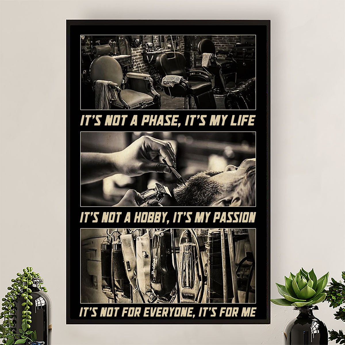 Hairdresser Canvas It's Not A Phase, It's My Life | Wall Art Gift for Hairstylists
