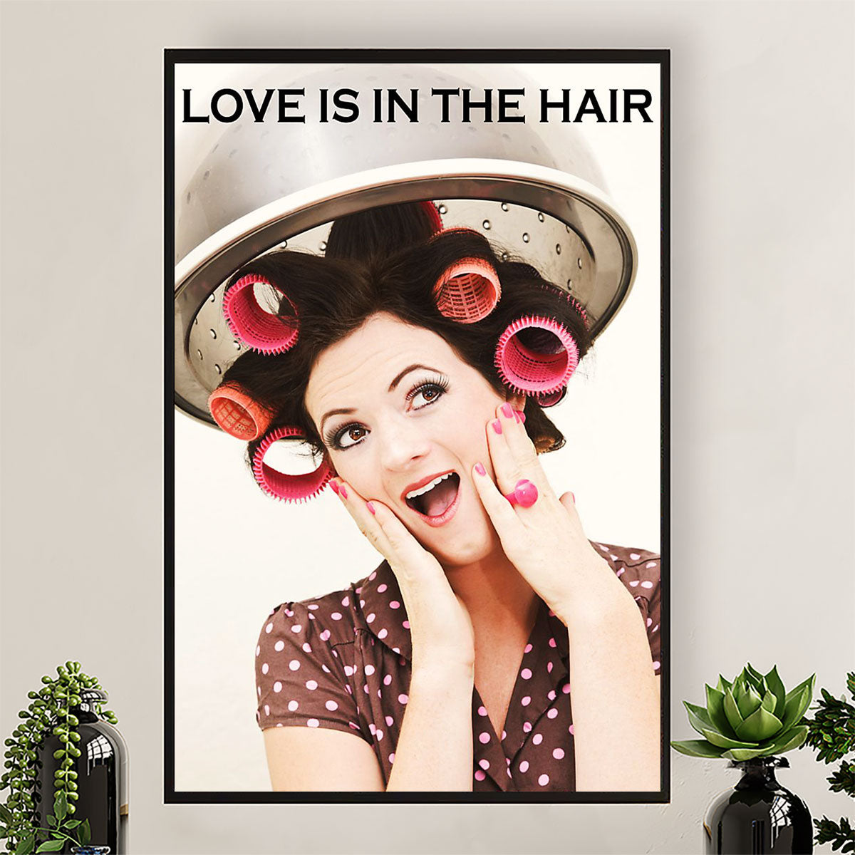 Hairdresser Canvas Love Is In The Hair | Wall Art Gift for Hairstylists